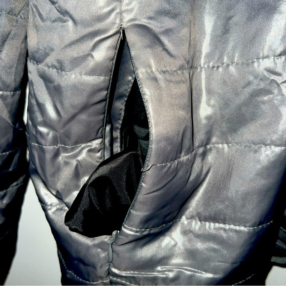 EUC Women's  West Loop PACKABLE JACKET Quilted Med W/Bag Gray Zip Pockets EUC - Picture 2 of 6